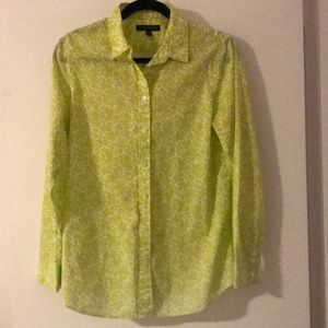 Banana Republic Dillon Shirt Chartreuse Floral M